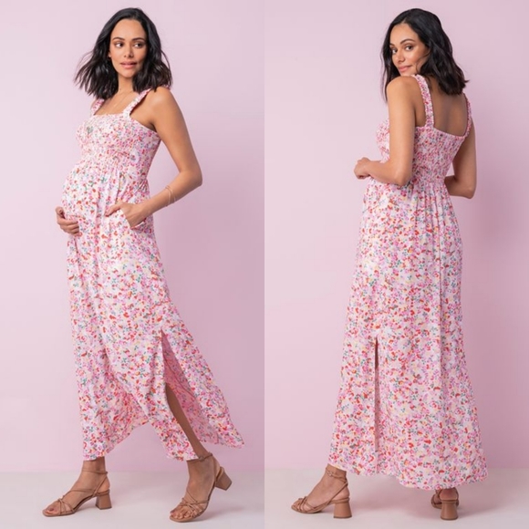 Seraphine Dresses Nwt Seraphine Lolly Pink Floral Maxi Maternity